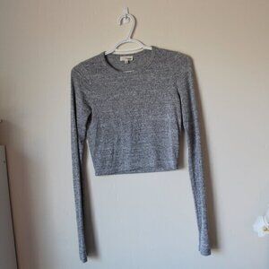 Aritzia Wilfred Free Small Grey Crop Top